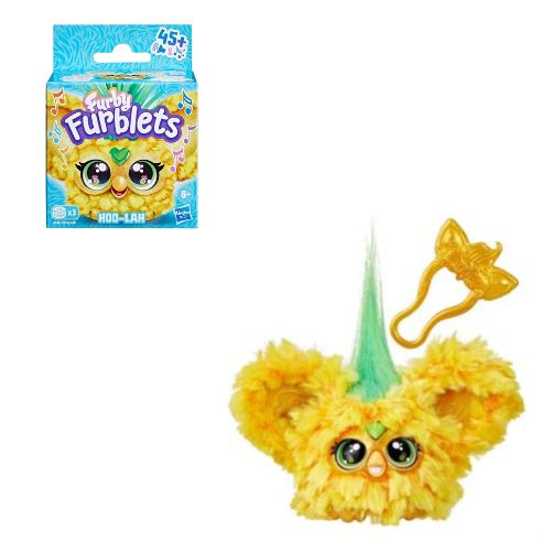 (Mis 0) FURBY FURBLETS Hoo-Lah Peluche Portachiavi 10cm c/suono c/bagclip removibile …x24